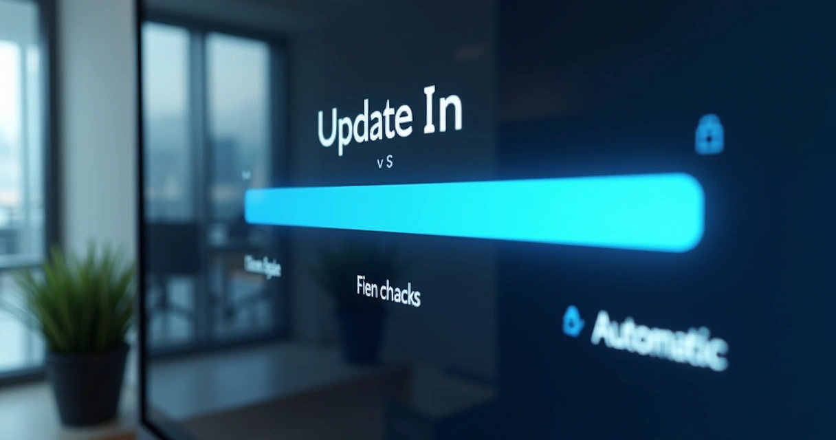 Tela de computador mostrando atualização automática do sistema web