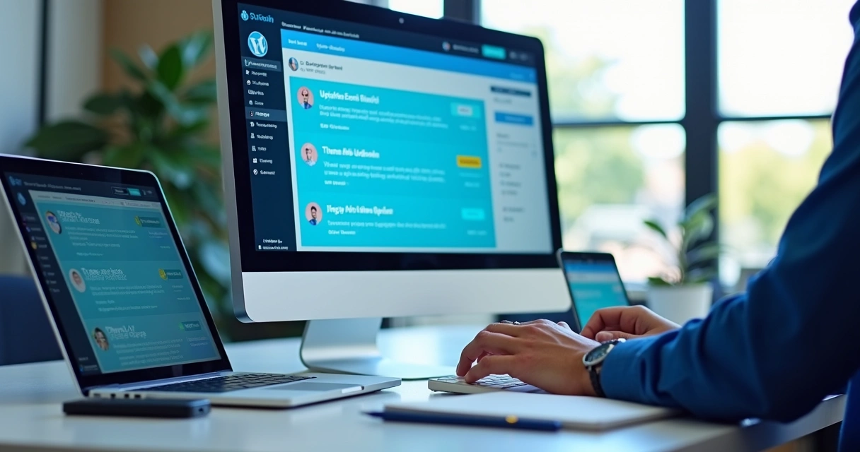 Telas de atualização de plugins WordPress em vários dispositivos 