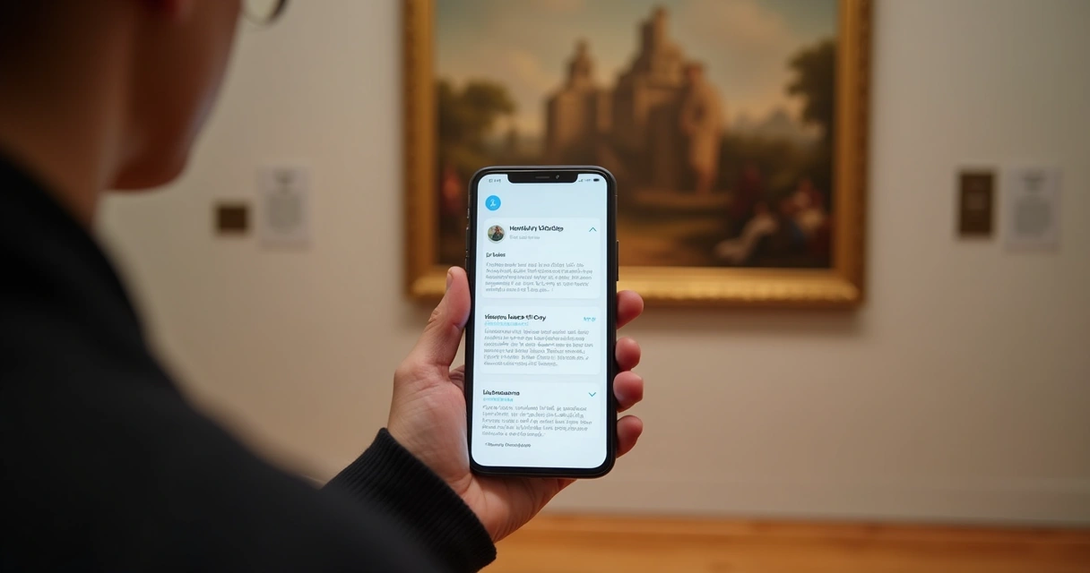 Celular com audioguia e chat em museu 