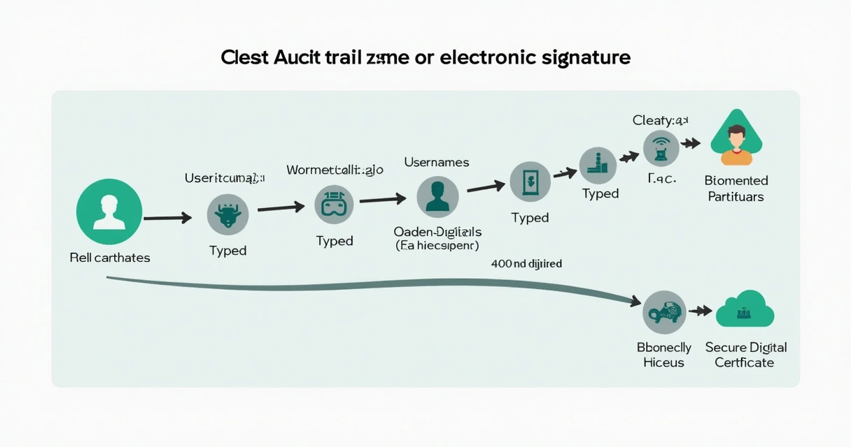 Audit trail chart showing stages of electronic signature events 