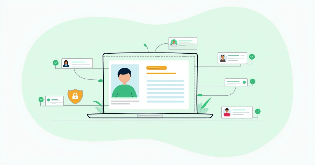 Digital audit trail with security icons and timestamps for document signing 