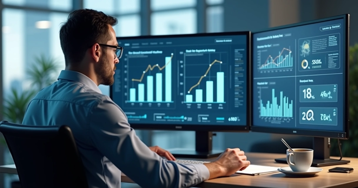 Auditor analisa painel digital de um canal de denúncias 