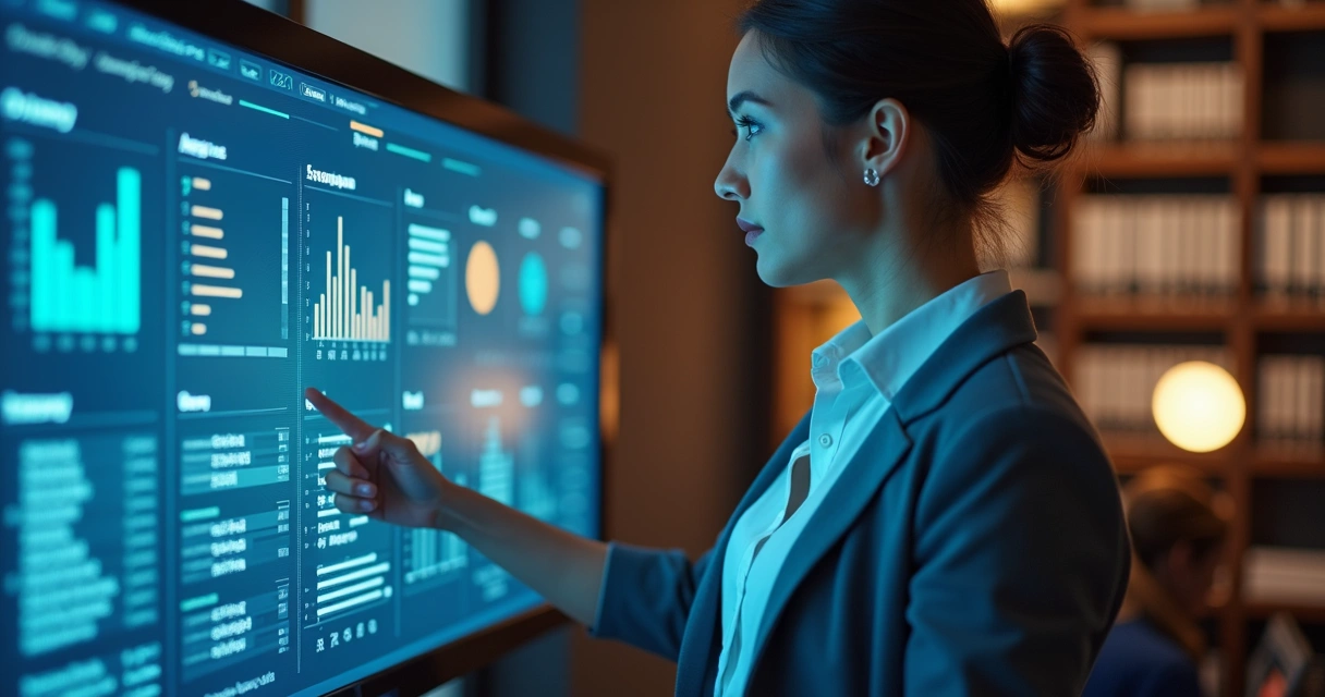Profissional revisa painel de auditoria de chatbot jurídico 