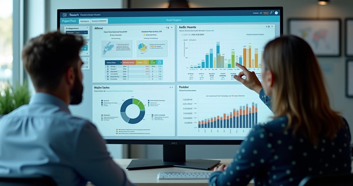 Tela de dashboard de auditoria de dados com gráficos em tempo real 