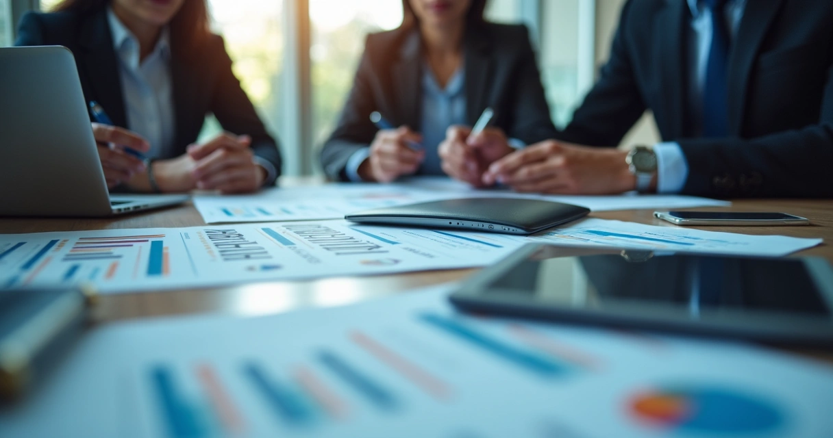 Equipe revisando dados e conformidade de campanha de premiação 