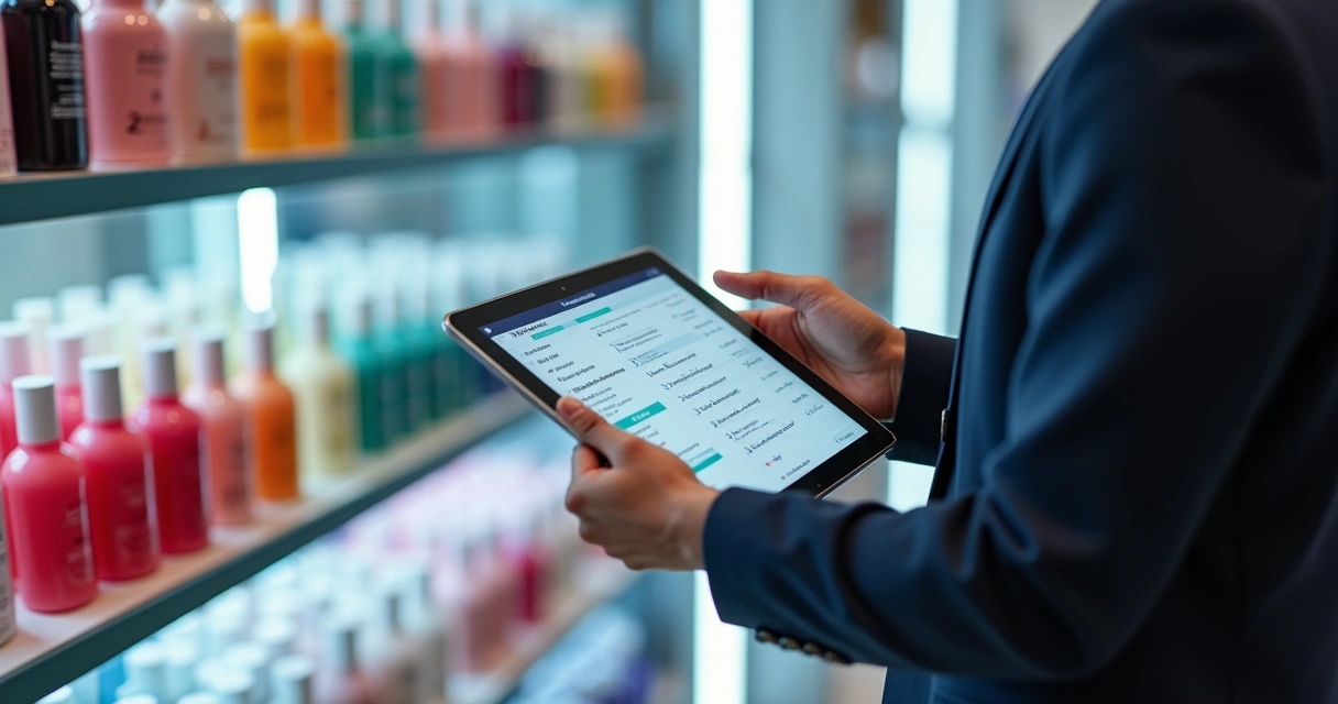 Auditoria de estoque em loja de cosméticos 