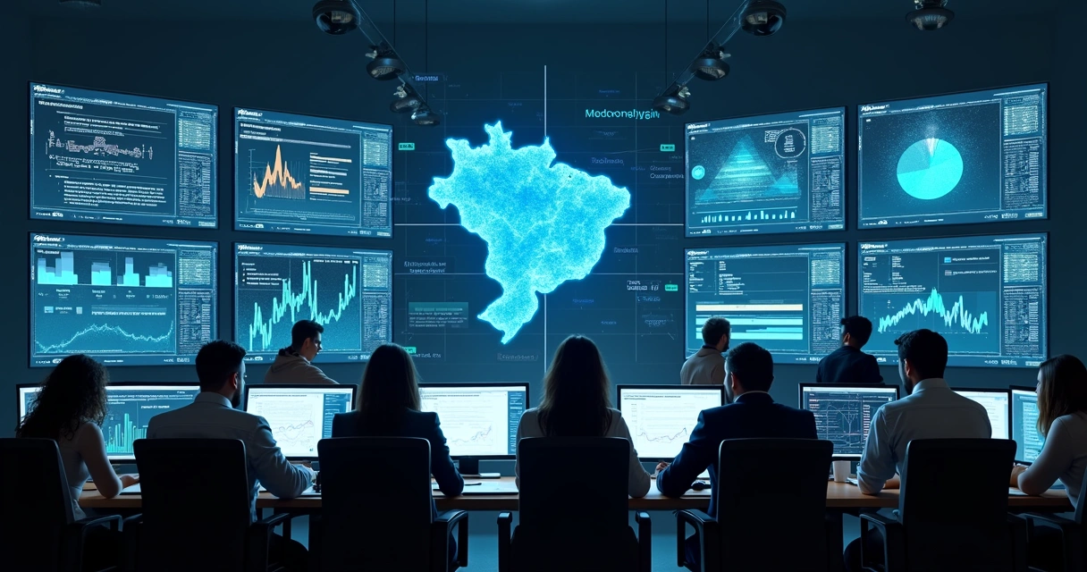 Auditoria fiscal eletrônica com profissionais analisando telas e dados digitais 