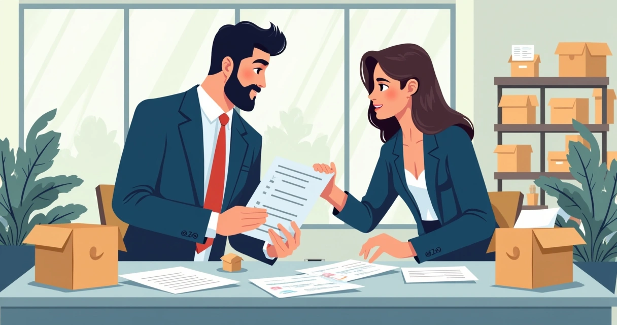 Auditoria de ativos com consultor e gestor revisando documentos e bens