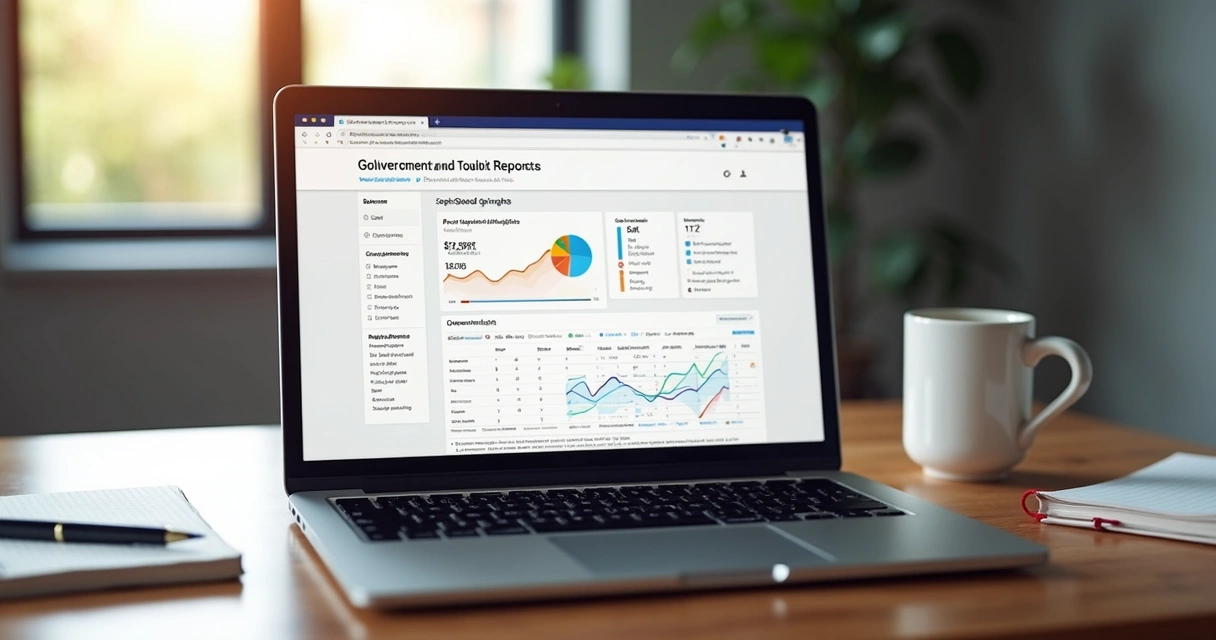 Auditando carregamento de site institucional na tela de um notebook