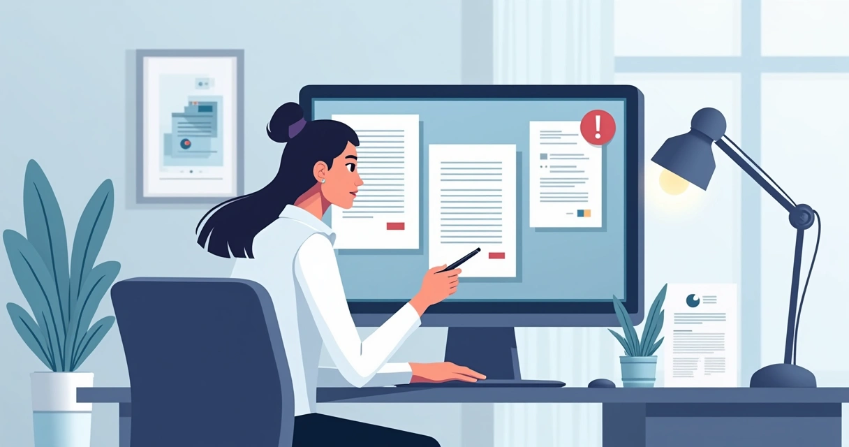 Auditor revisando registros digitales RH 