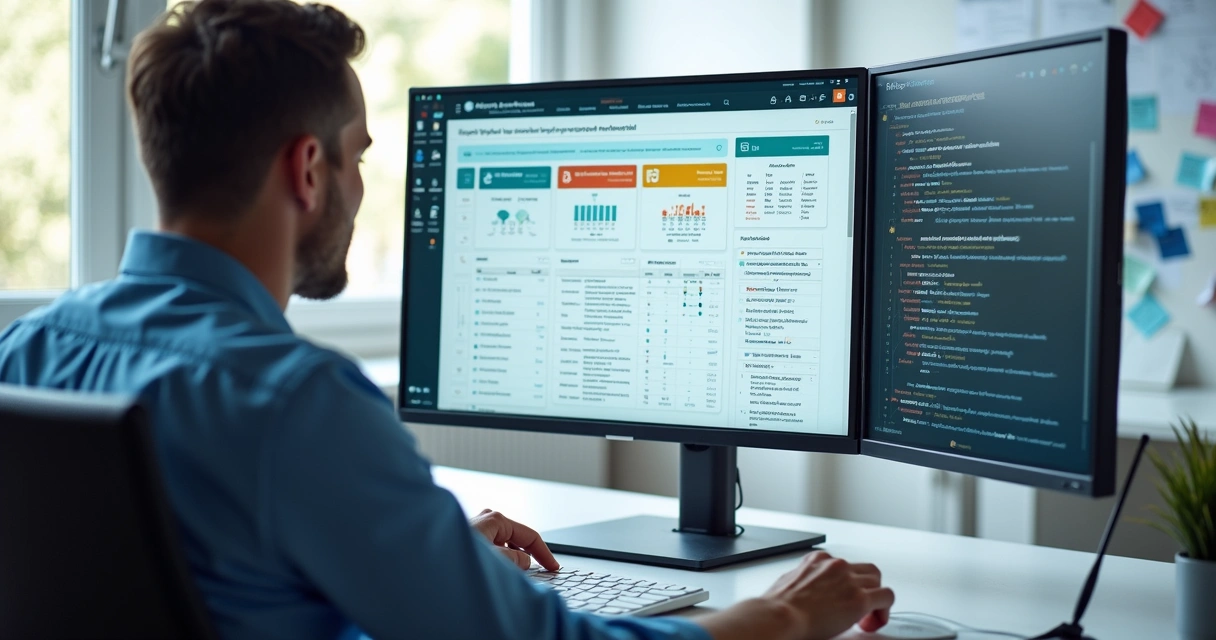 Profissional analisando páginas do site e detectando sobreposição temática 