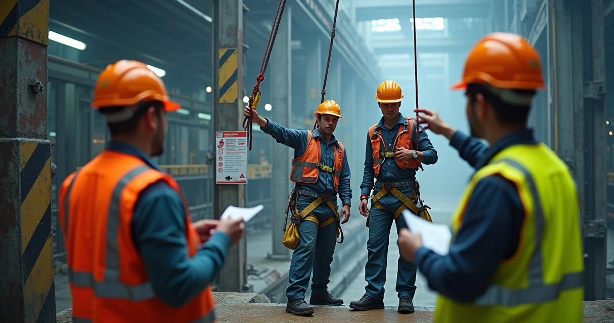 Supervisão ativa em trabalho em altura em ambiente industrial