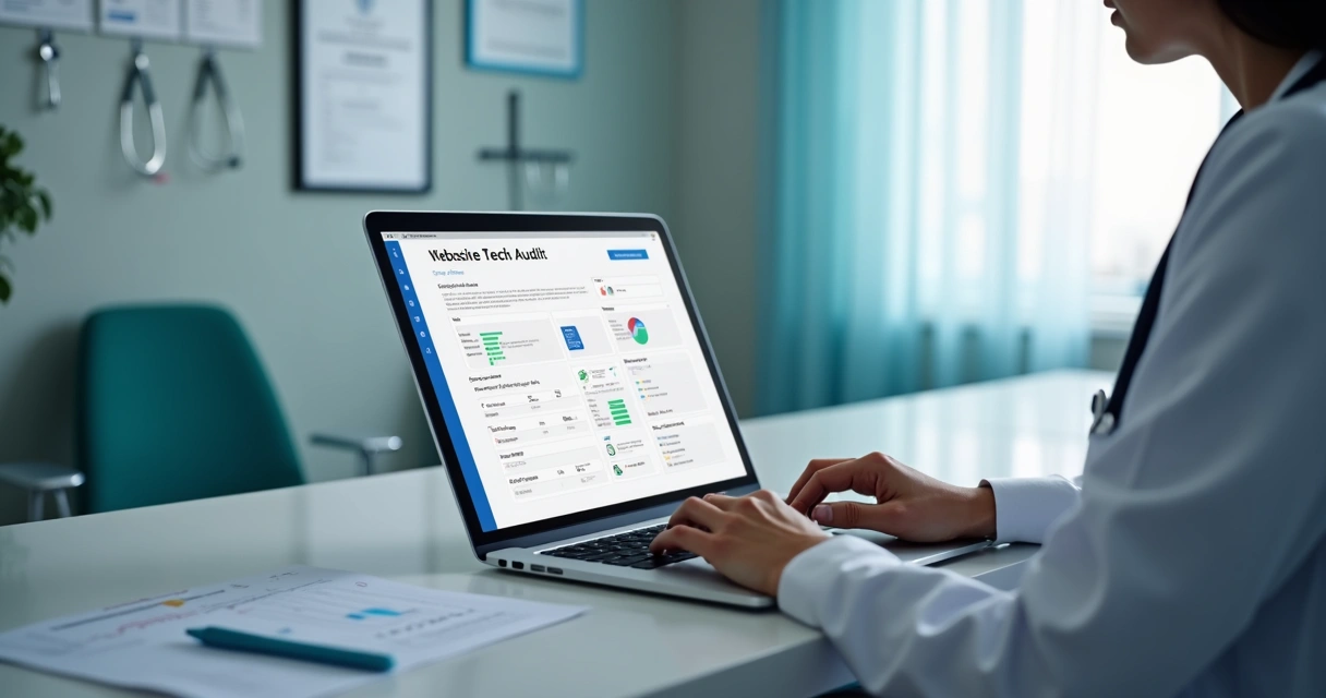 Resultados de auditoria técnica de SEO para clínica médica