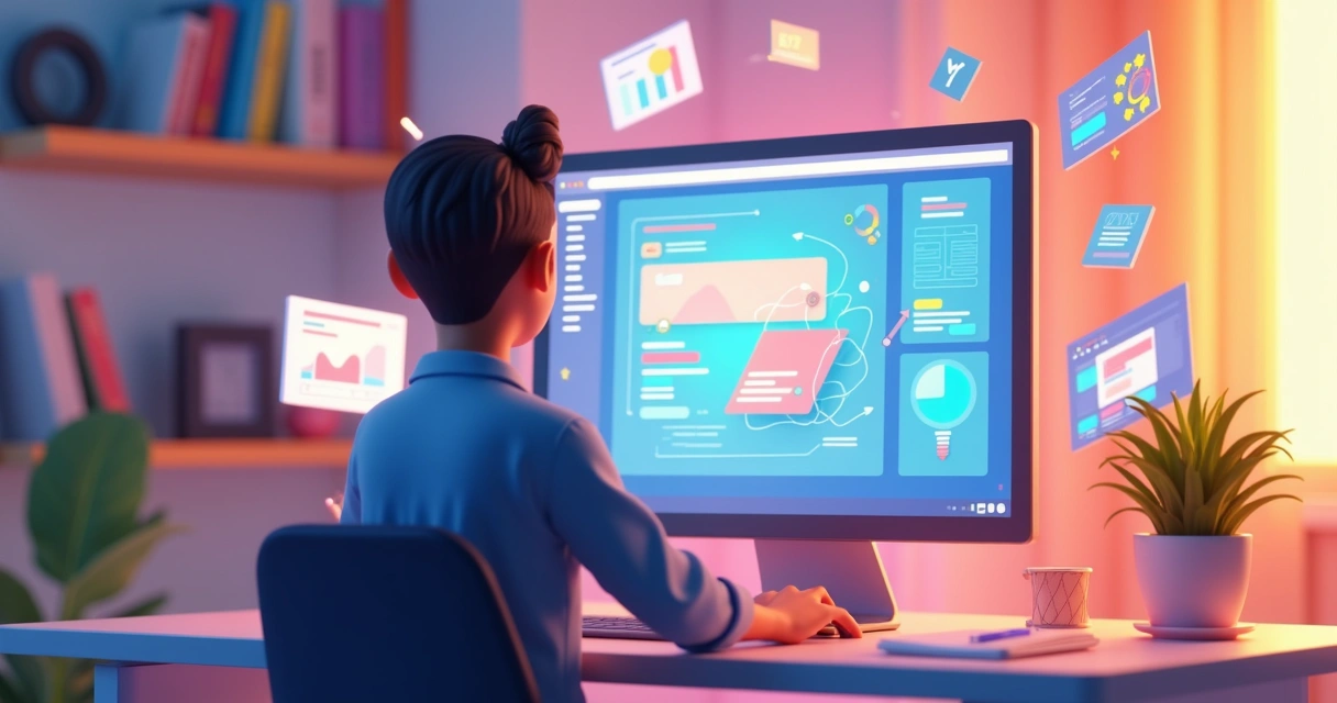 Auditor de UX analisando interface digital com foco na interação de usuários