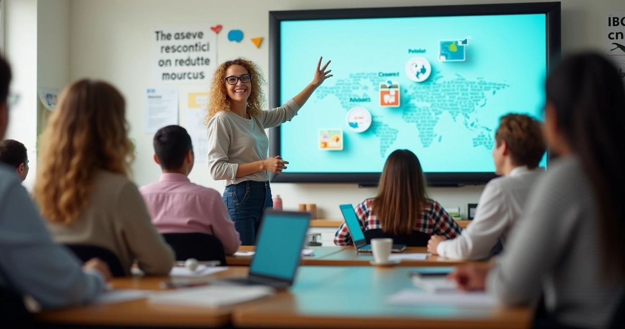 Professor apresentando curso e alunos atentos 