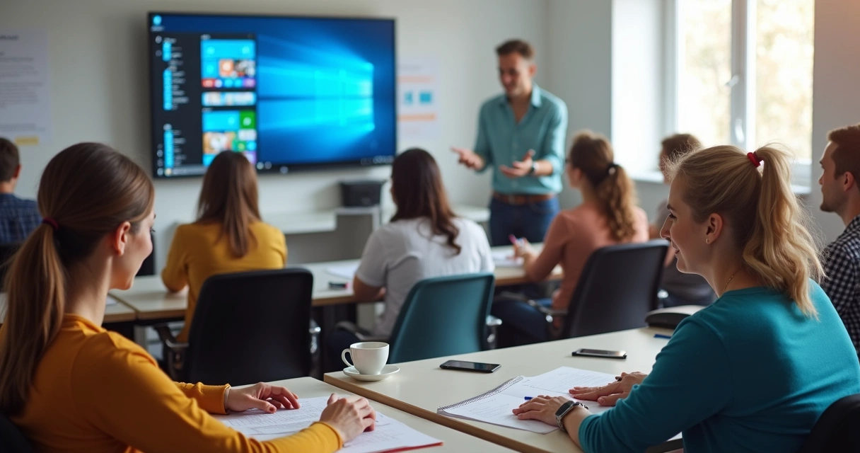 Pessoa aprendendo informática com computador e caderno 