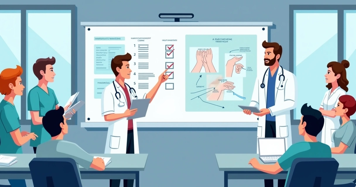 Importância da educação e do treinamento na prevenção de infecções 2026 3 Aluno de graduação participando de aula prática de prevenção de infecções
