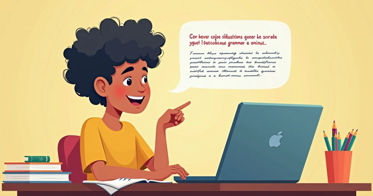 Aluno fazendo pergunta no notebook e recebendo resposta da IA 