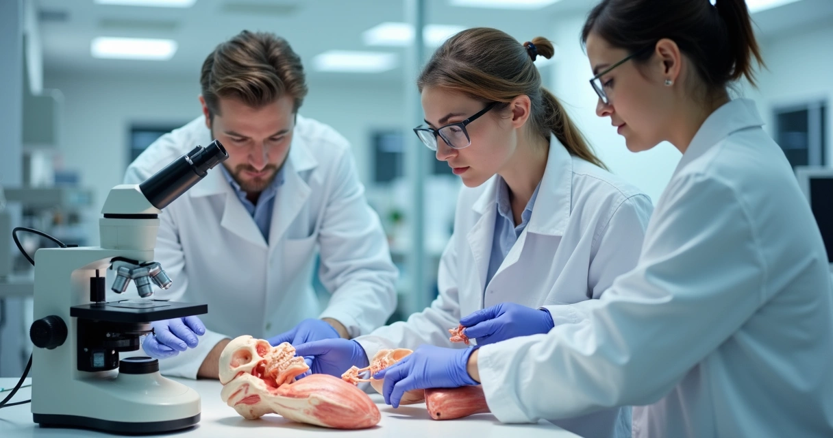 Estudantes em aula prática de laboratório 