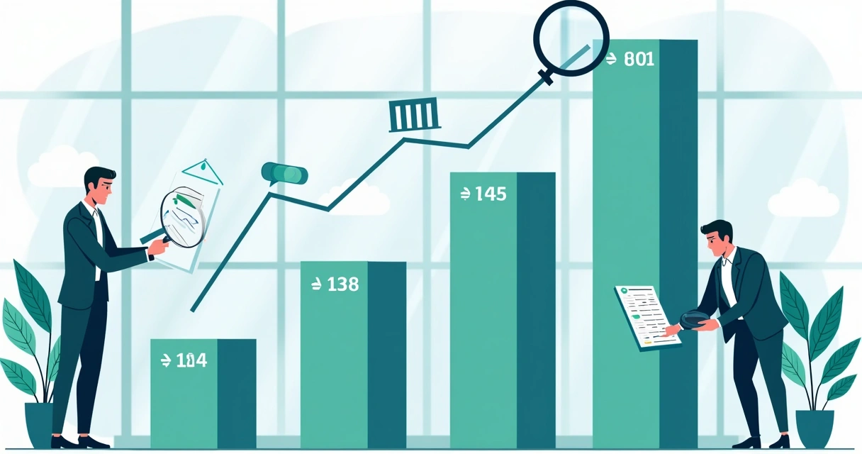 Gráfico mostrando aumento da margem de lucro empresarial 
