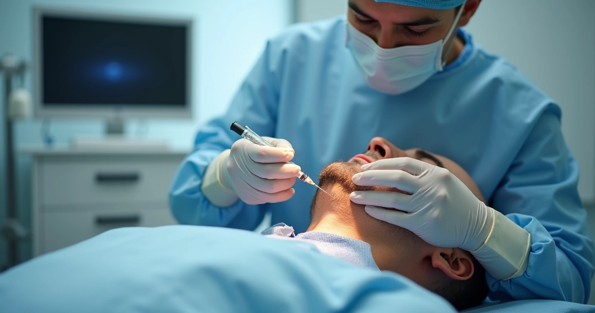 Médico aplicando preenchimento peniano com ácido hialurônico 