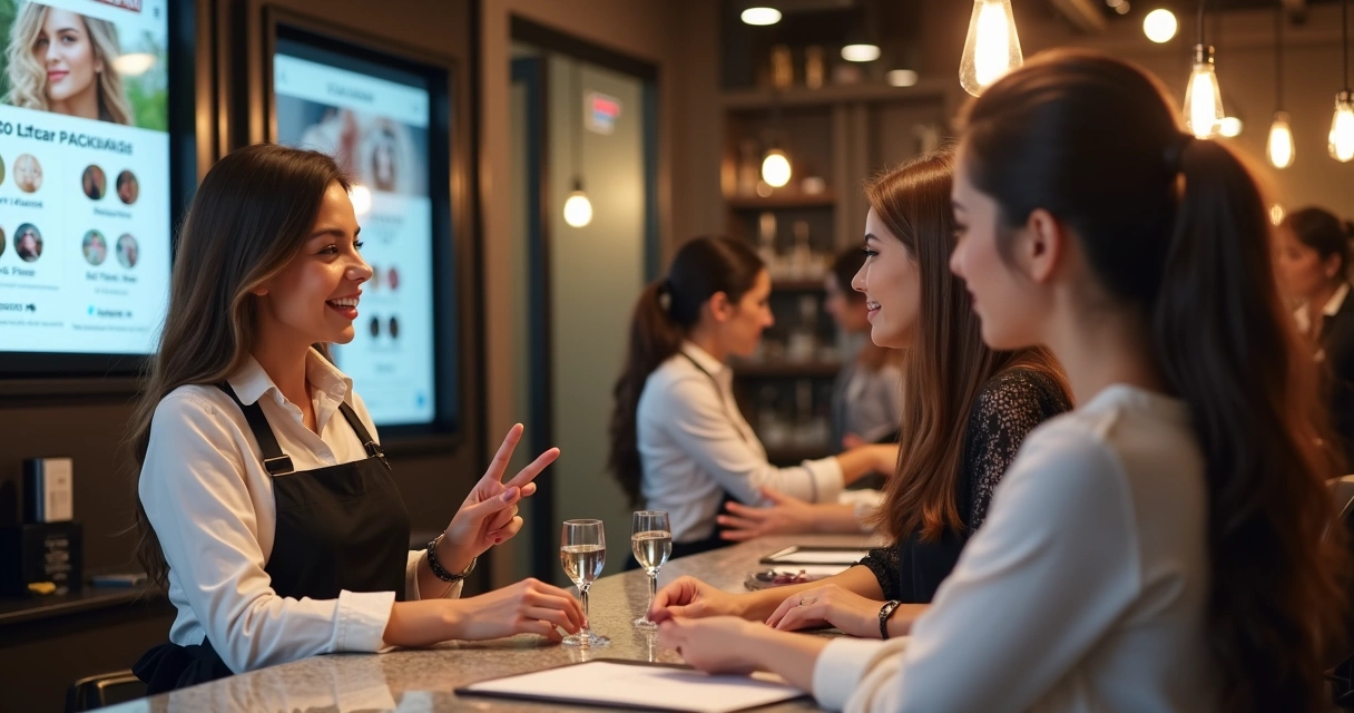 Serviços em pacote sendo ofertados no salão de beleza 