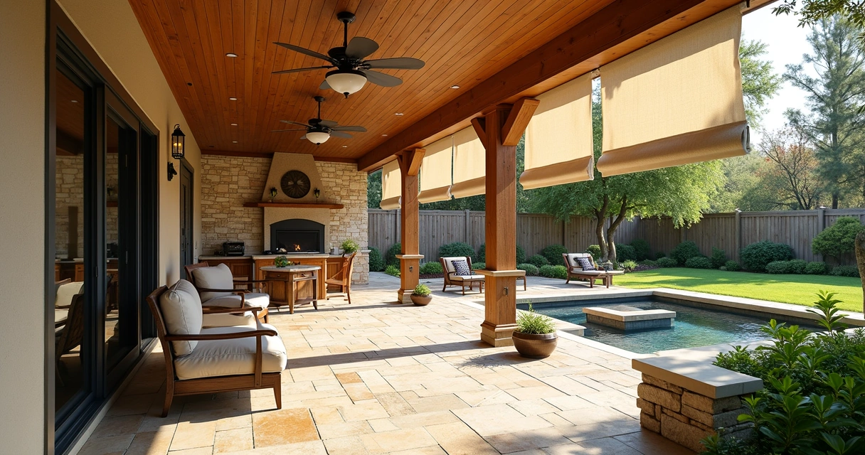 Year-round Austin patio with shade and heaters 