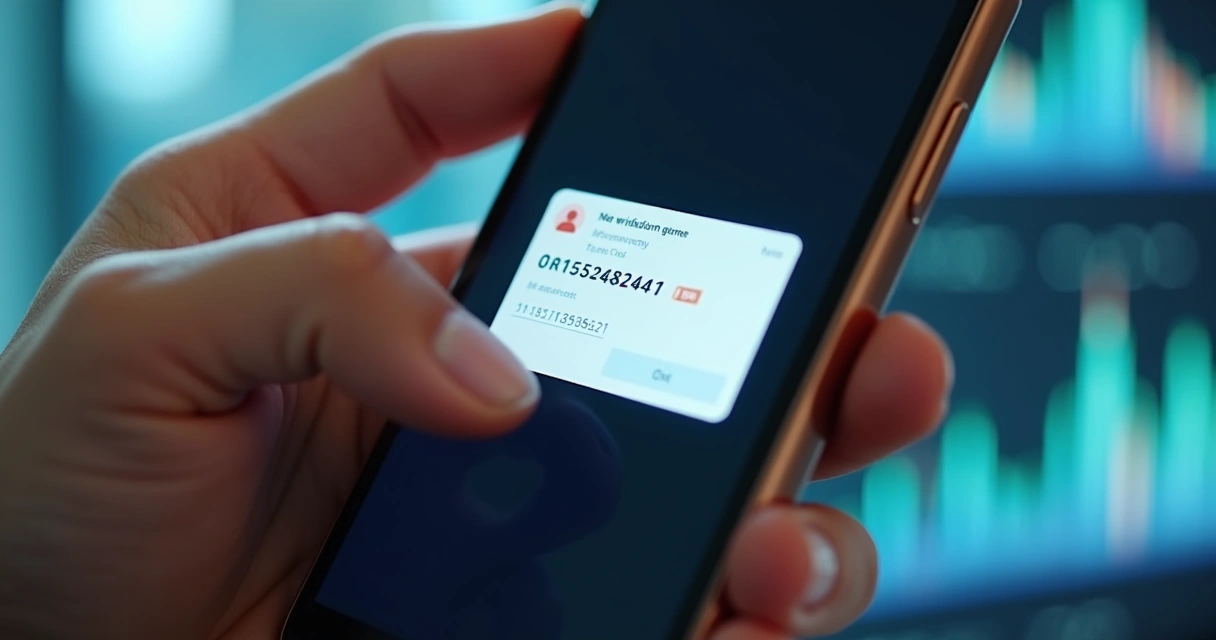 Tela de celular mostrando autenticação por código via SMS curto 