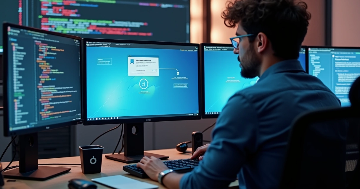 Desenvolvedor ativando autenticação em duas etapas em sistema web de tecnologia 