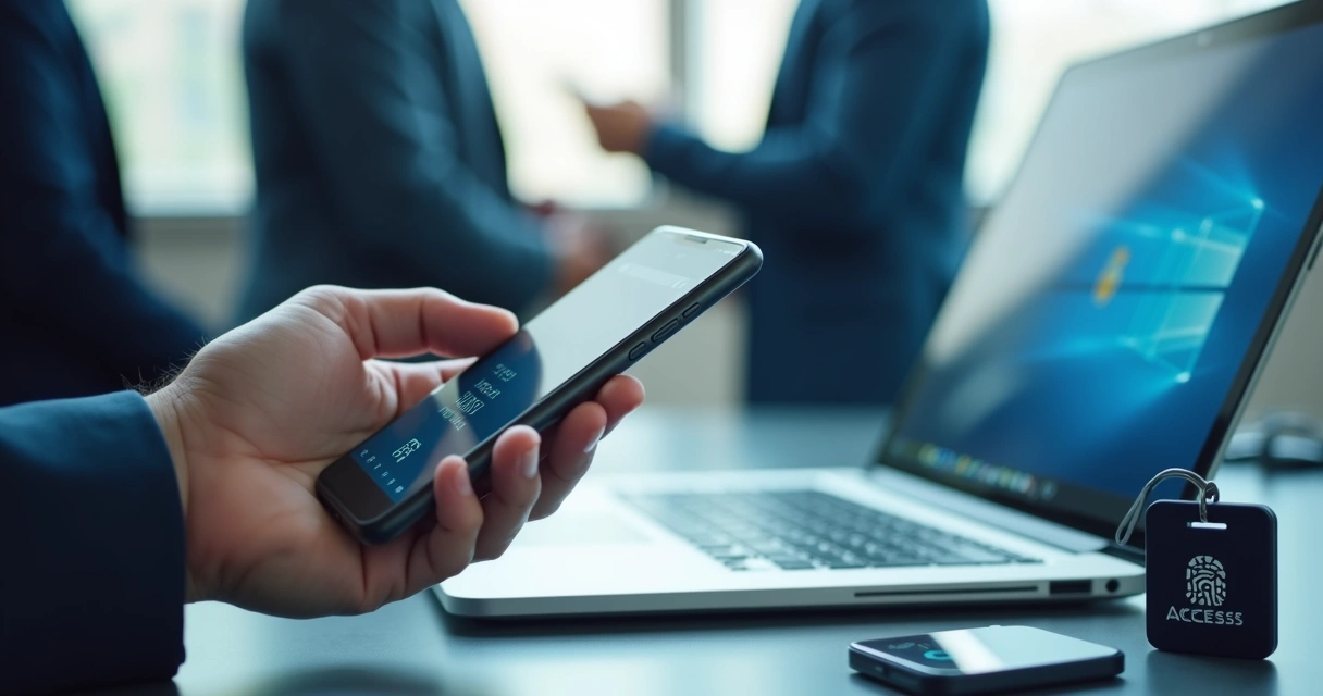 Vários dispositivos mostrando autenticação multifator 