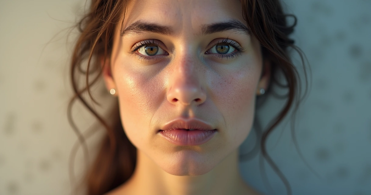 Persona dividida entre calma interior y explosión emocional en un mismo rostro 