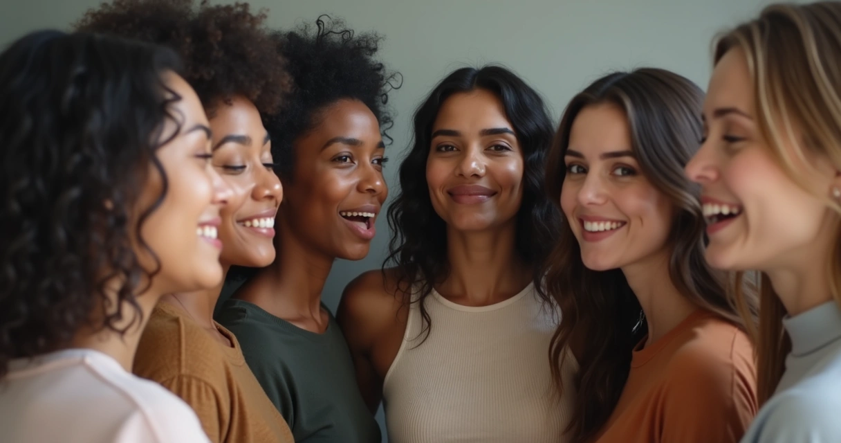 Grupo de personas en círculo mostrando expresiones honestas y relajadas 