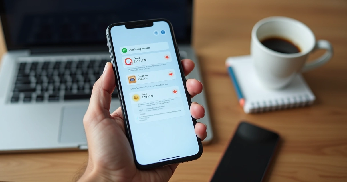 Phone with authenticator app showing time-based codes for multiple accounts 