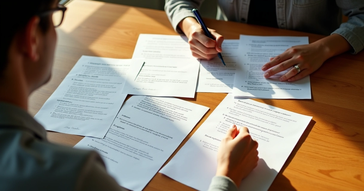 Pessoa sentada fazendo autoanálise com perguntas escritas em papel