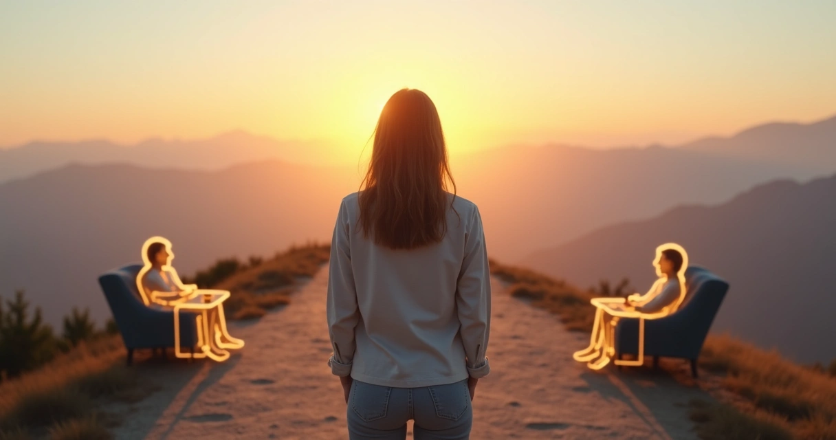 Persona frente a una encrucijada entre autocoaching y coaching profesional 