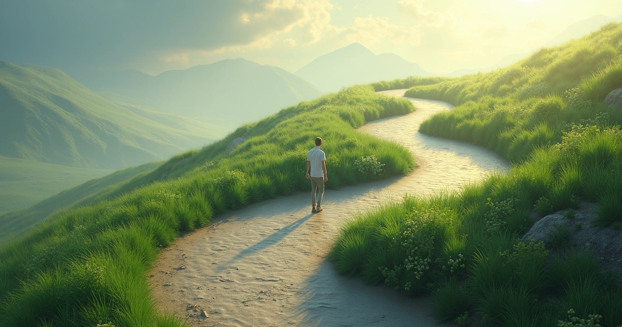 Camino en espiral simbolizando el proceso de autoconocimiento