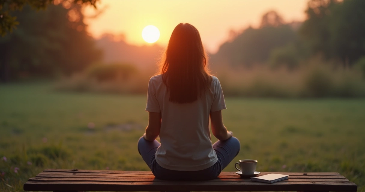 Pessoa sentada em um banco olhando para o horizonte em atitude reflexiva 