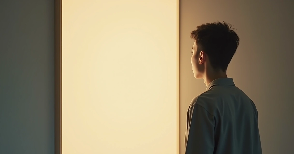 Pessoa olhando o próprio reflexo em um espelho 