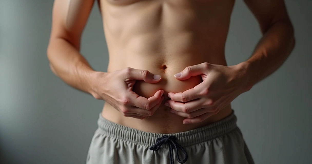 Homem realizando autoexame testicular