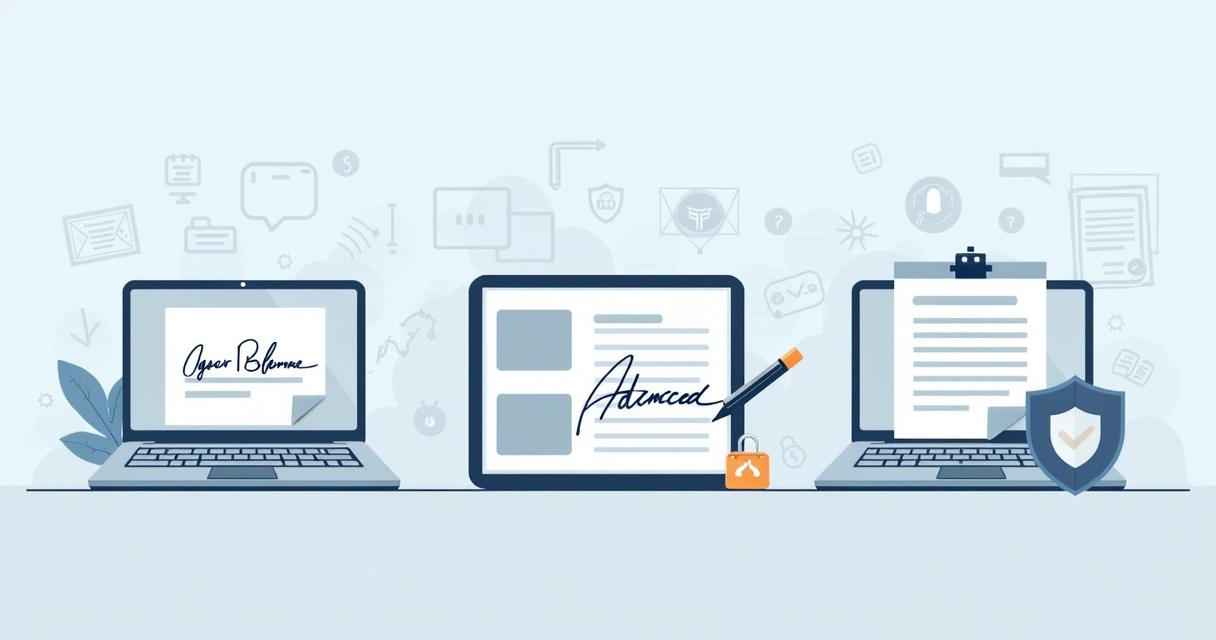 Three types of electronic signatures comparison chart 