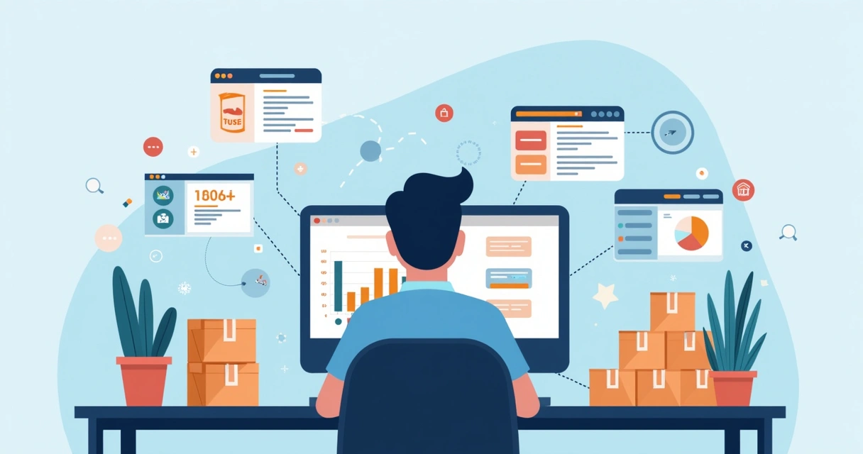 Gestor usando sistema de automação e ERP de atacado