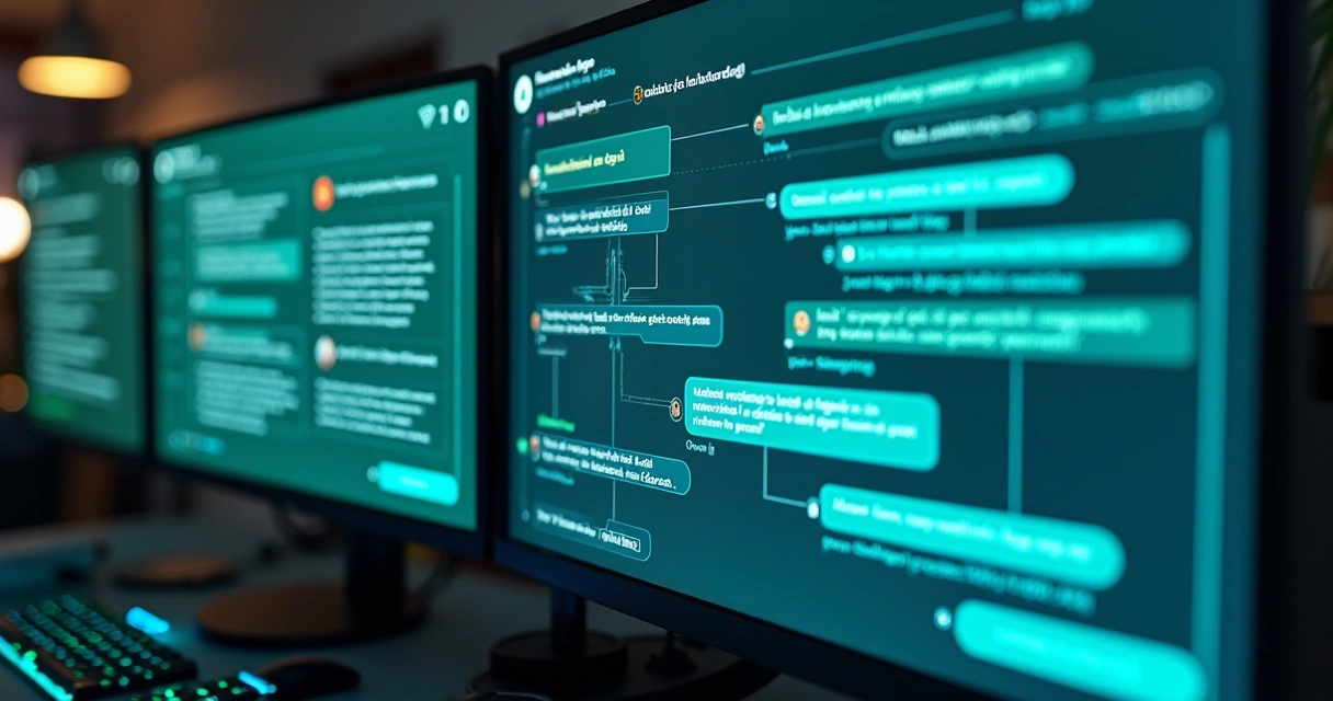 Painel digital exibindo automação de atendimento no WhatsApp com notificações de leads e mensagens automáticas. 