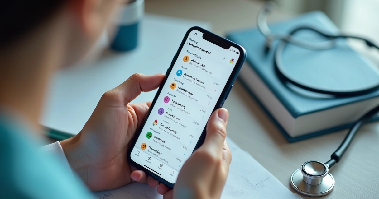 Celular com aplicativo de automação de atendimento médica 