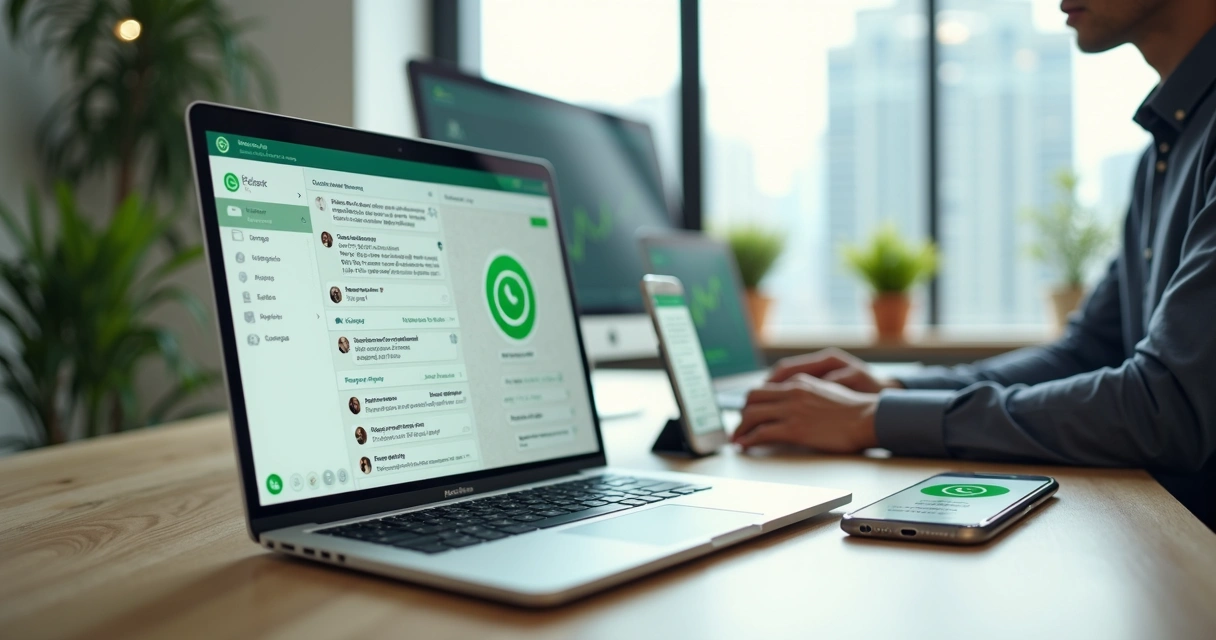 Tela de WhatsApp com chatbot inteligente automatizando atendimento de empresa 