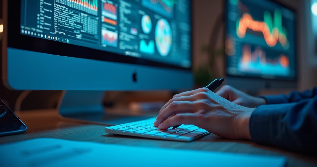 Tela de computador mostrando automação de processos empresariais em BPO 