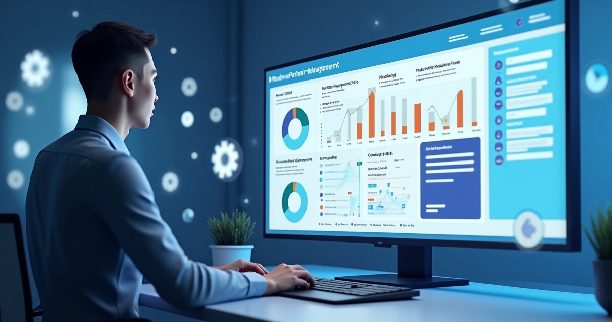 Tendências B2B 2026: Novos Paradigmas em Gestão de Canais Gestor analisando automação de canais B2B em tela de computador