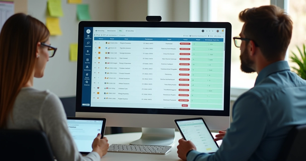 Sistema automatizado administrando listas de cobrança. 