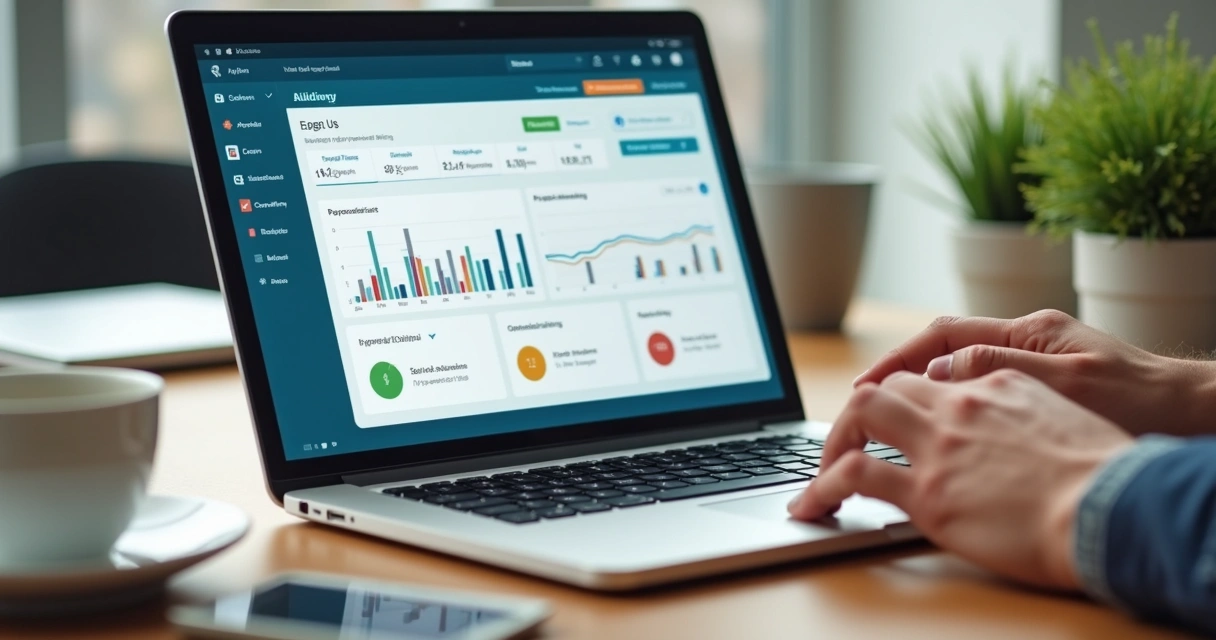 Gestão de cobrança automática em tela de notebook para PME 