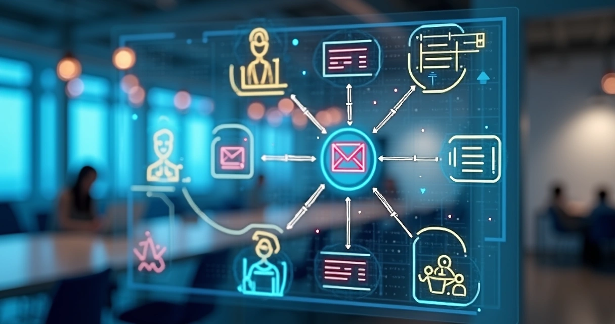 Fluxograma digital de automação de comunicação 