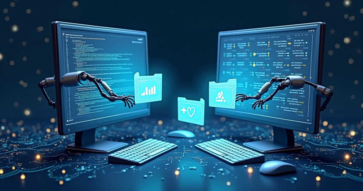 Ilustração de automação digital para processos contábeis 